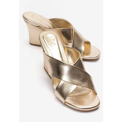 Prologue Shoes Yavin Cross Strap Wedge Sandal In Animal Print