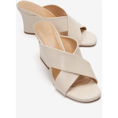 Prologue Shoes Yavin Cross Strap Wedge Sandal In Neutral