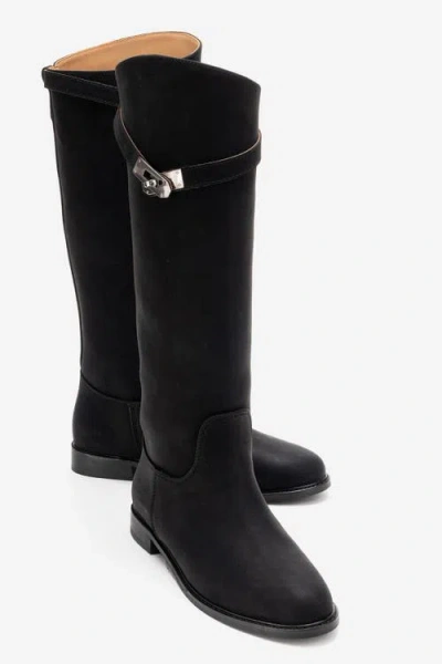 Prologue Shoes Yoko Knee High Boot In Black
