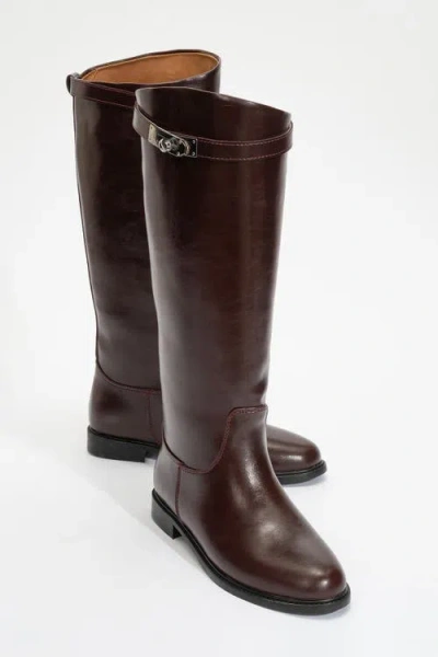 Prologue Shoes Yoko Knee High Boot In Brown