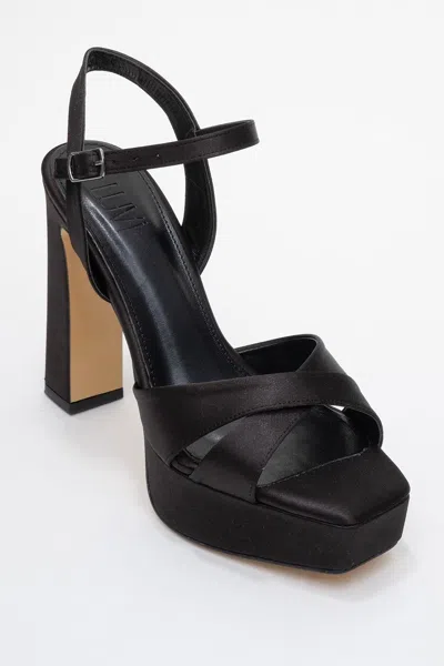 Prologue Shoes Yulia Cross-strap Platform Heel Sandal In Black