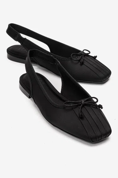 Prologue Shoes Zelvia Bow Slingback Ballet Flat In Black