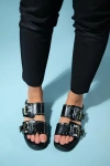 Prologue Shoes Zley Buckle Sandal In Black