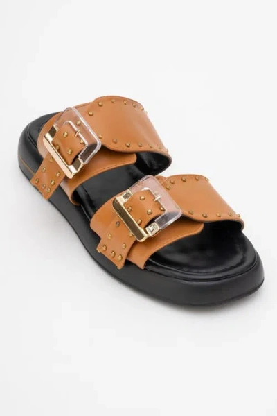 Prologue Shoes Zley Buckle Sandal In Brown