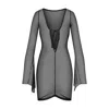 Promees Women's Felisa - Mesh Black Dress