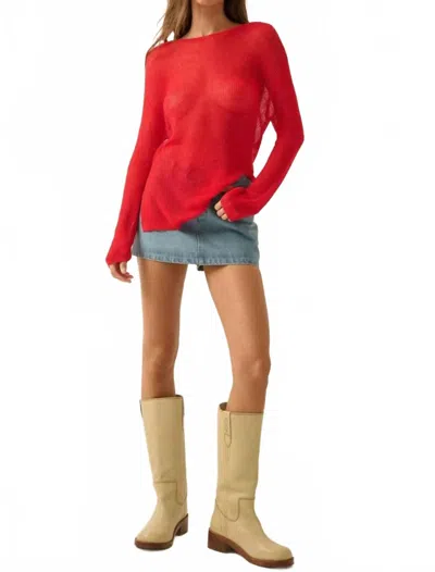 Promesa All The Stops Pull Over Sweater In Cherry Tomato In Red