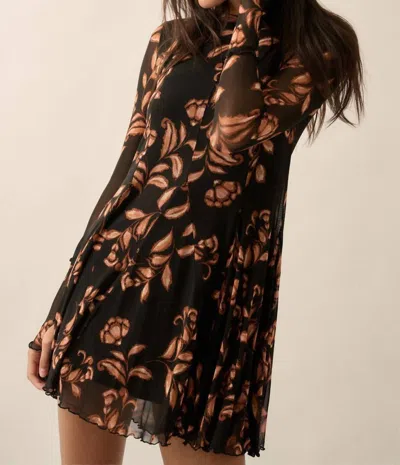 Promesa Cabrini Floral Mesh Swing Dress In Black