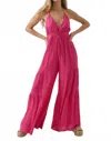 Promesa Callie Crepe Jumpsuit In Fuchsia In Pink
