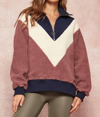 Promesa Chloe Chevron Colorblock Pullover In Multi