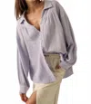 Promesa Cotton Raw-edge Button-up Shirt In Lavender In Purple