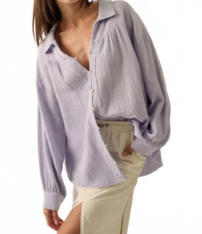 Promesa Cotton Raw-edge Button-up Shirt In Lavender In Purple