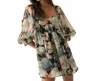 Promesa Floral Mesh Sweetheart Neck Chiffon Babydoll Dress In Midnight In Multi