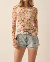 Promesa Floral Mesh Top In Cream In White