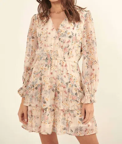 Promesa Floral Mini Dress In Cream In White