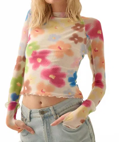 Promesa Flower Fest Mesh Top In Multicolor