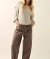 Promesa Fringed Sleeve Sweater In Grey In Grey