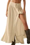 Promesa Front Slit Crepe Maxi Skirt In Cream In Neutral