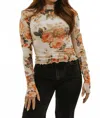 Promesa Gardenia Mesh Top In Multicolor In Neutral