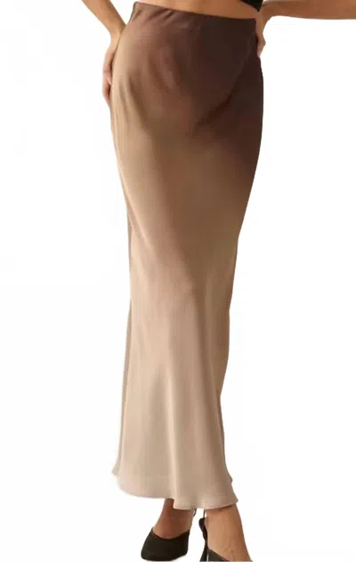 Promesa High-waist Ombre Woven Maxi Skirt In Earth In Brown