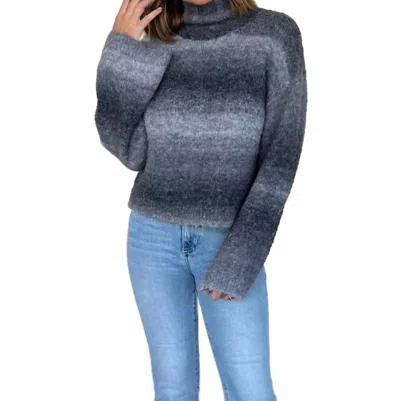 Promesa Just A Glimpse Turtleneck Sweater In Grey In Blue