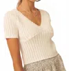 Promesa Keep It Simple Scalloped Pointelle Crop Top In White In Neutral