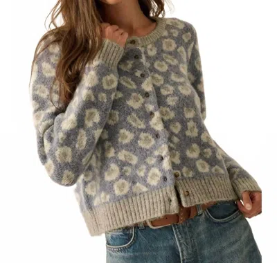 Promesa Leopard Print Cardigan In Retro Blue