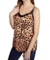 Promesa Leopard Print Lace Cami In Brown In Brown