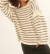 PROMESA LONG WEEKEND SWEATER IN IVORY/GRAY