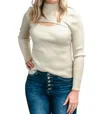 Promesa Mock Neck Cutout In Tan In Multi