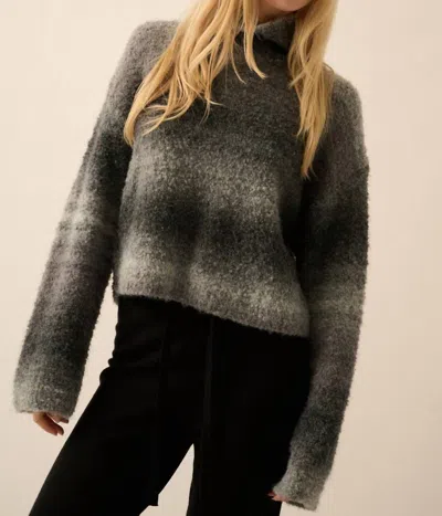 Promesa Ombré Striped Knit Sweater In Charcoal In Pink