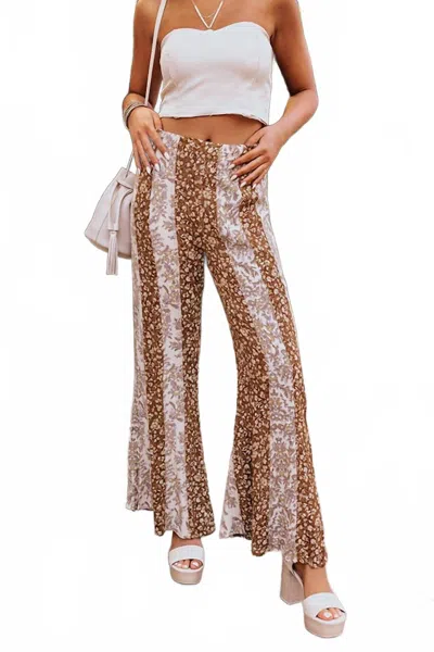 Promesa Pine High Waist Flare Pants In Camel In Brown