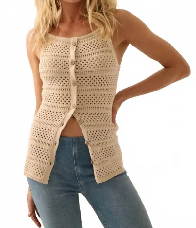 Promesa Pointelle Knit Top In Beige In Multi