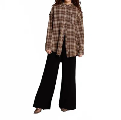 Promesa Raw Energy Flannel Button Up Shirt In Brown