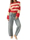 Promesa Striped Knit Sweater In Red / Cream In Red