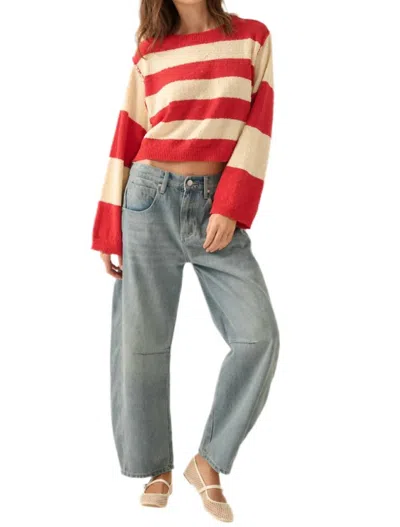 Promesa Striped Knit Sweater In Red / Cream