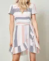 Promesa Striped Wrap Mini Dress In Multi