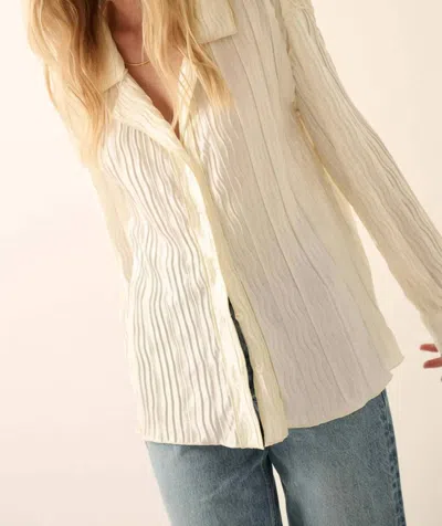 Promesa The Carleigh Button Front Pleated Shirt In Cream In Beige