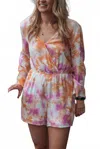 Promesa Tie Dye Romper In Multi In Purple