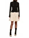 Promesa Two-tone With Ruched Bodice Bubble Mini Dress In Black/cream In Multi