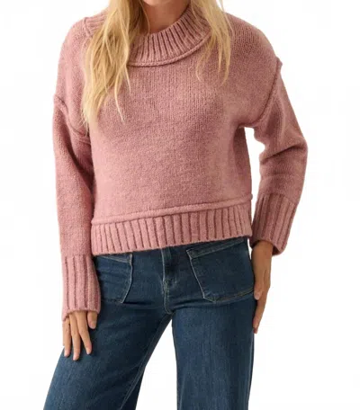Promesa Vana Exposed Seam Long Sleeve Sweater In Pink