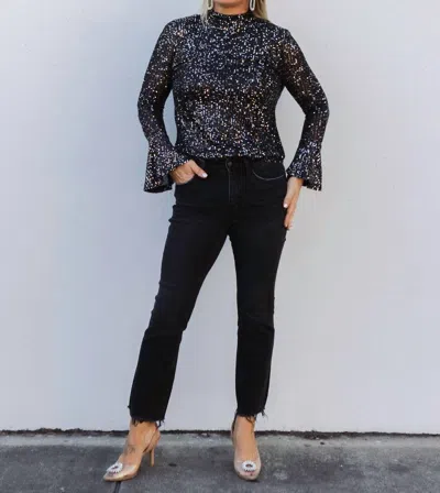 Promesa Vip List Sequin Knit Top In Grey