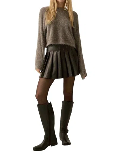 Promesa Winter Wonderland Metallic Fuzzy Knit Sweater In Charcoal In Pink