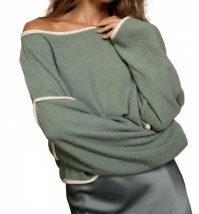 Promesa Women's Taylor Loose Knit Crop Sweater In Pine Green In Gold