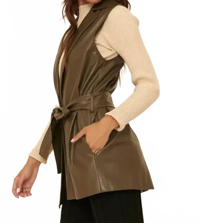 Promesa Wrapped Up Vest In Olive In Green