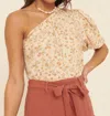 Promesa Zoey One Shoulder Bodysuit In Vanilla In Beige