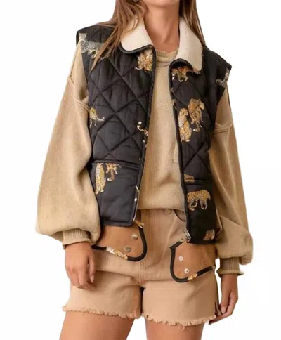 Promise Burning Up Tiger Vest In Black In Multi