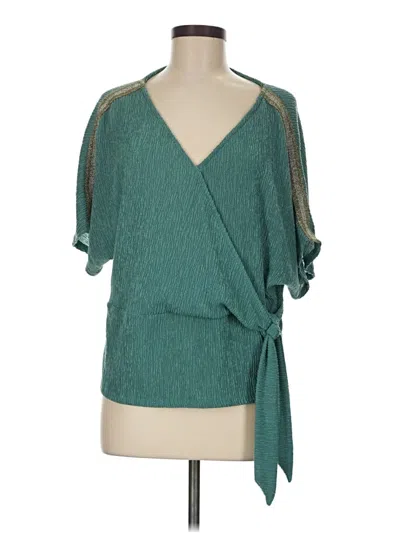 Pre-owned Promod Short Sleeve Blouse In Blue