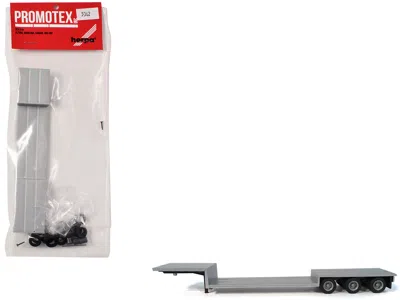 Promotex 3-axle Double-drop Flatbed Trailer Silver Top 1/87 (ho) Plastic Model By  In Gray