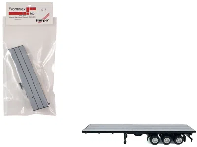 Promotex 40ft 3-axle Flatbed Trailer Gray Top 1/87 (ho) Plastic Model By