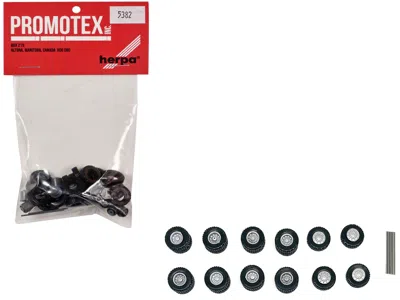 Promotex All-terrain Wheel Sets (2 Front And 4 Rear) 1/87 (ho) Plastic Model By  In Black